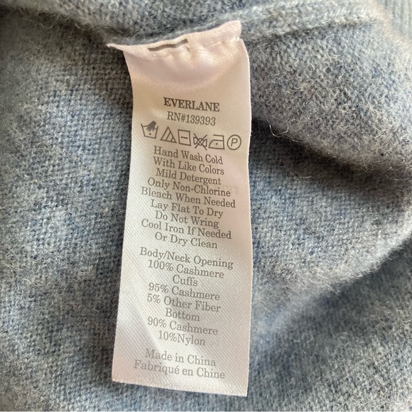 Everlane Men’s Cashmere Crewneck Pullover Sweater in Heather Sage Blue, Size M - Picture 7 of 8